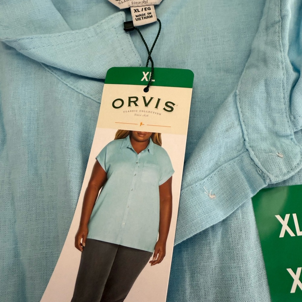 Orvis Light Blue Button-Up Shirt - Picture 3 of 6